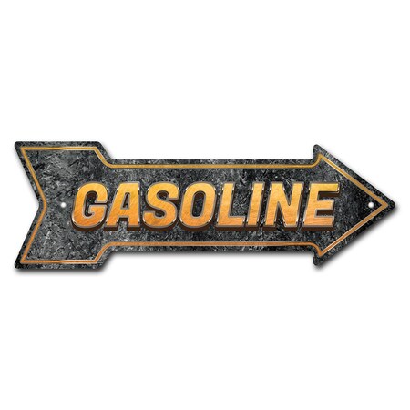 Gasoline Arrow Sign Funny Home Decor 18in Wide